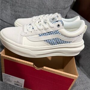 VANS Old Skool Overt Lux Check/Marshmallow Men's Classic Skate Shoes Womens 9